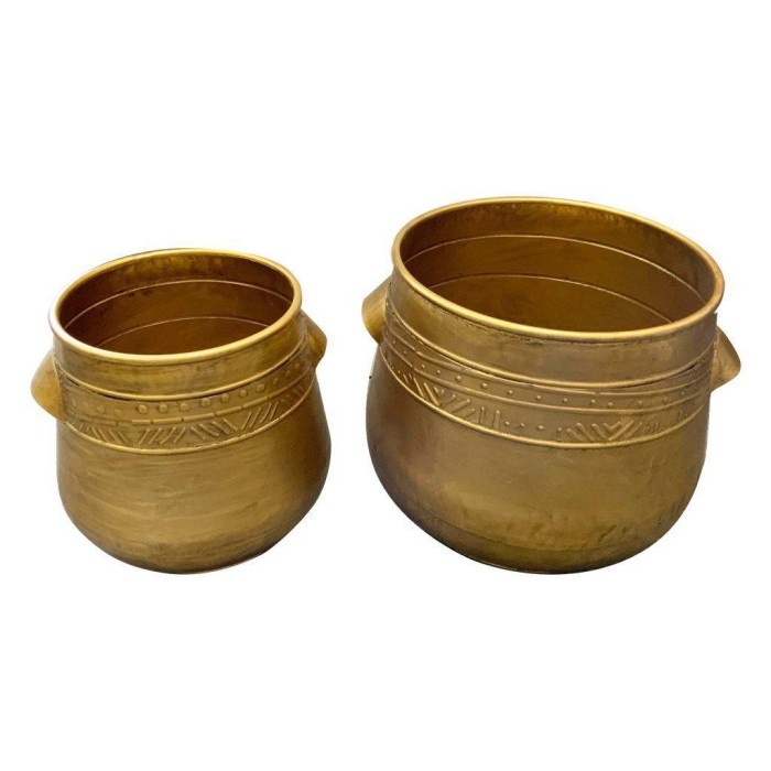 SET 2 VASI METALLO ORO D34 H27